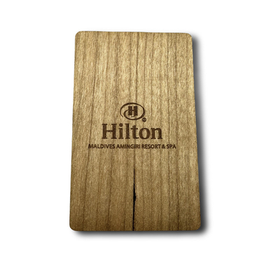 Beli MIFARE Klasik 1K RFID Kartu Kayu Hilton Hotel Key Card 13.56MHz online manufacture