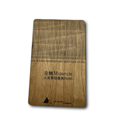 Black Walnut Cherry Basewood Kartu Kunci RFID Hotel 125Khz Pencetakan Warna Penuh