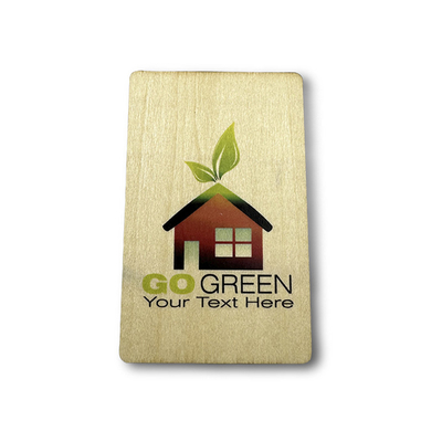 Eco Friendly Bambu Kayu RFID Hotel Key Card 85.5mm X 54mm Ukuran