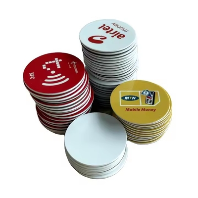 Pengendalian Akses Token NFC Bulat Tag Koin RFID Dengan Stiker Chip
