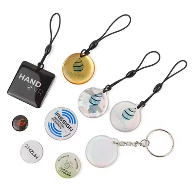 Custom 13.56 MHz NFC Tag Epoxy Media Sosial Berbagi Perekat Apple NFC Sticker