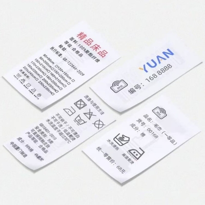 RFID Wash Care Tag UHF U8/U9 Chip Nylon Fabric Waterproof Textile Laundry Label RFID Care Label untuk Pengelolaan Pakaian