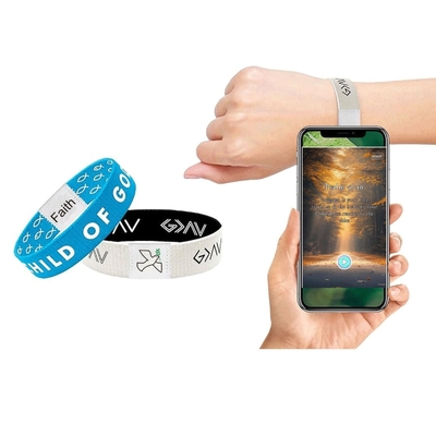 Kain Peregangan Ayat Alkitab Setiap Hari Gelang Dengan NFC RFID Kain Gelang Elastis