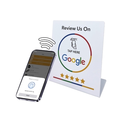 Stand NFC Khusus Ulasan Media Sosial NFC PVC Ulasan Kartu Google Menu Tampilan Stand