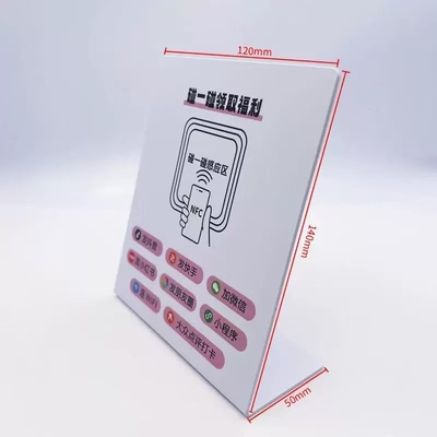 13.56MHz Frekuensi Disesuaikan Cetak 10cm Bulat NFC Kartu Bisnis Waterproof Google Review Sticker NFC Menu Plate dengan QR Code