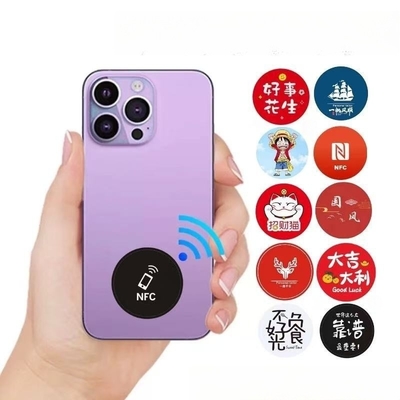 Kartu Bisnis Digital Custom Mobile Phone Sticker Nfc Epoxy Sticker Flat Nfc Tag Media Sosial Nfc Tag untuk Semua Ponsel