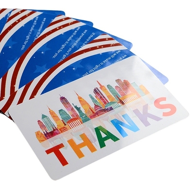 Kartu layanan purna jual kartu terima kasih 4 warna CYMK offset printing Matte Glossy Frosted Custom Logo Kartu Hadiah